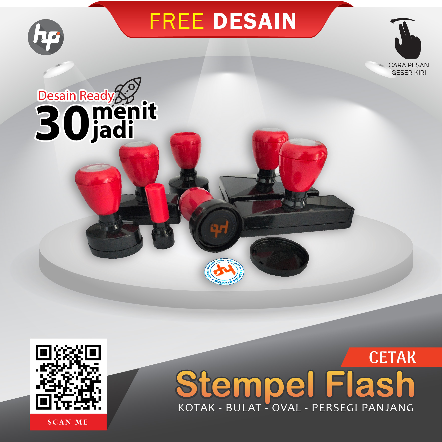 Stempel Flash Otomatis Warna Free Desain Pengerjaan Cepat Lazada