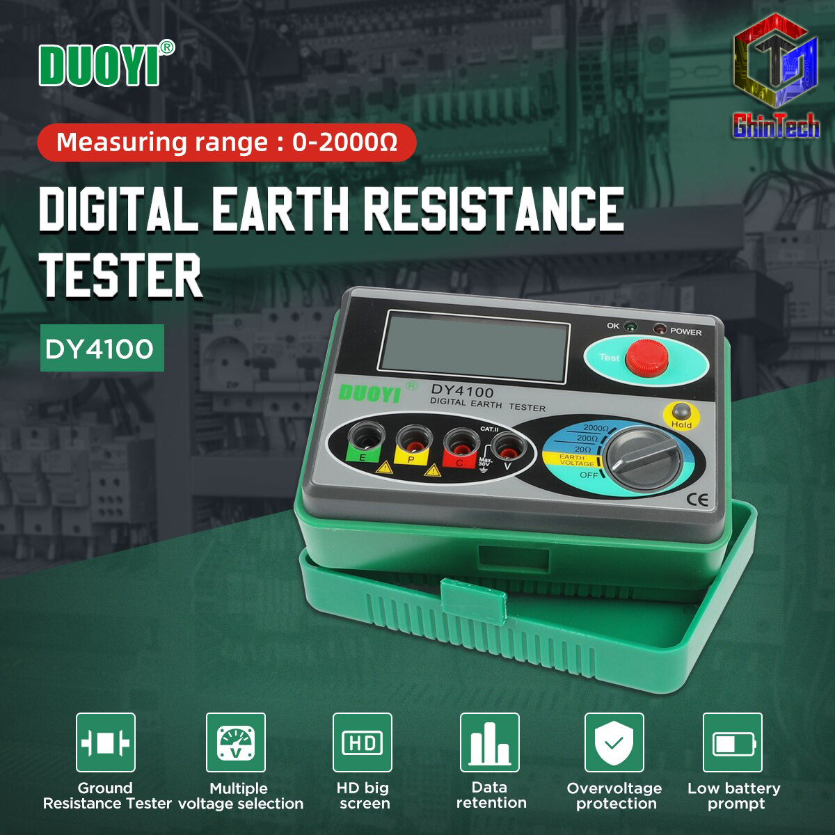 ORIGINAL DUOYI DY4100 DY 4100 Ground Resistance Tester Digital Meggers