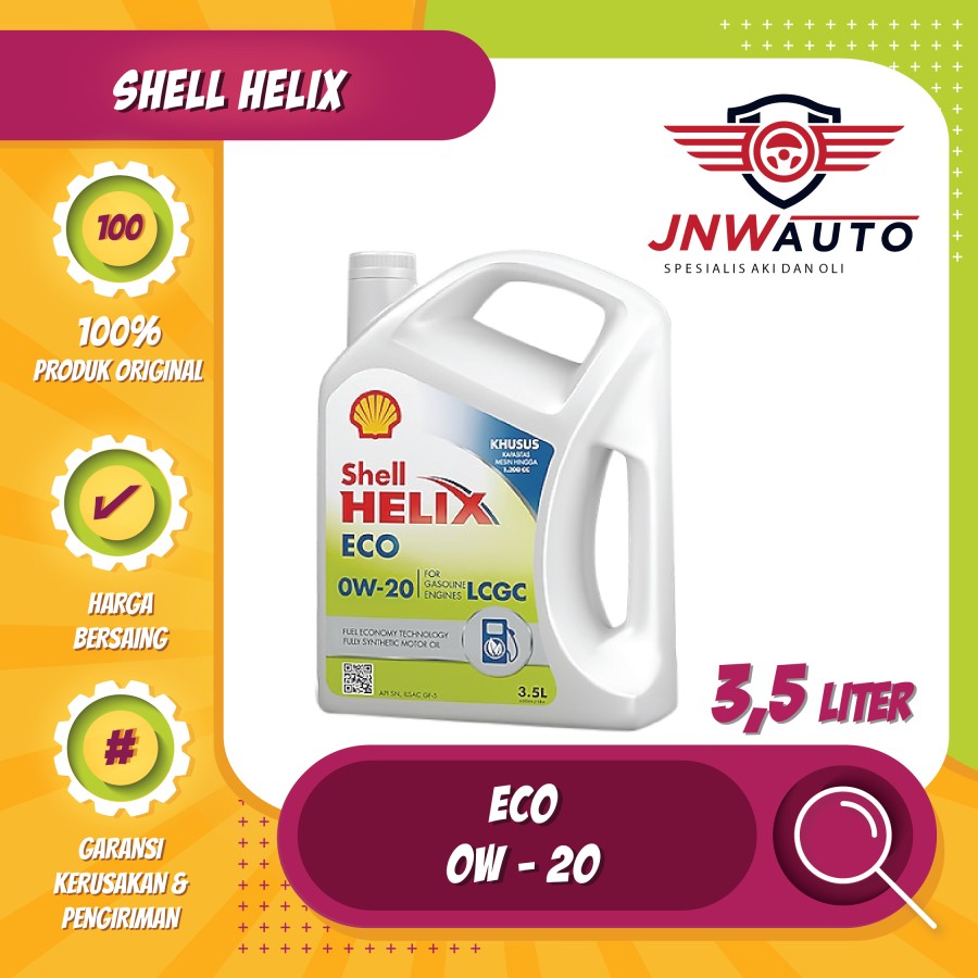 Shell Helix ECO 0W 20 3 5 LITER Oli Mesin Mobil LCGC Lazada Indonesia