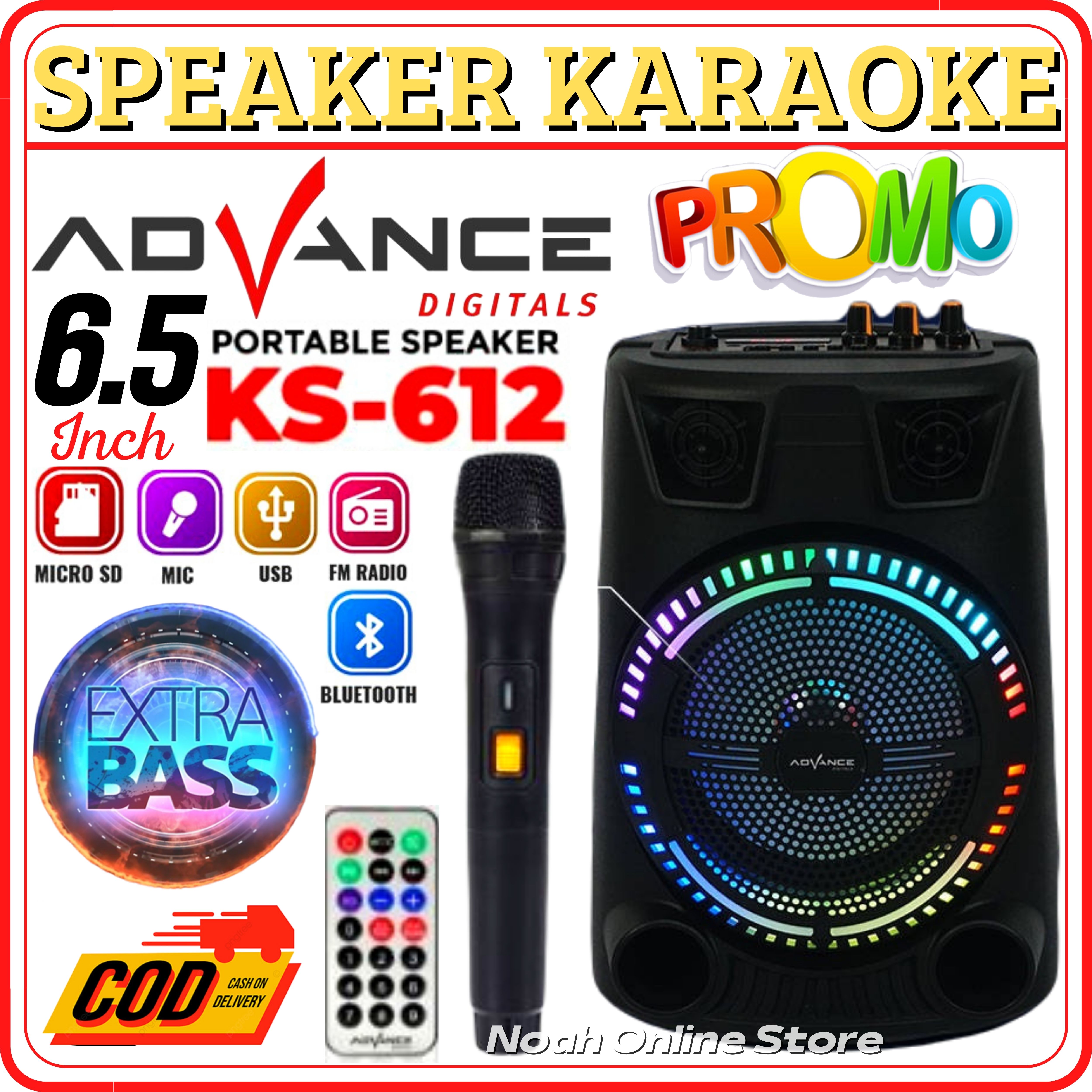 Speaker Bluetooth Karaoke Portable Advance Ks Free Mic Tanpa