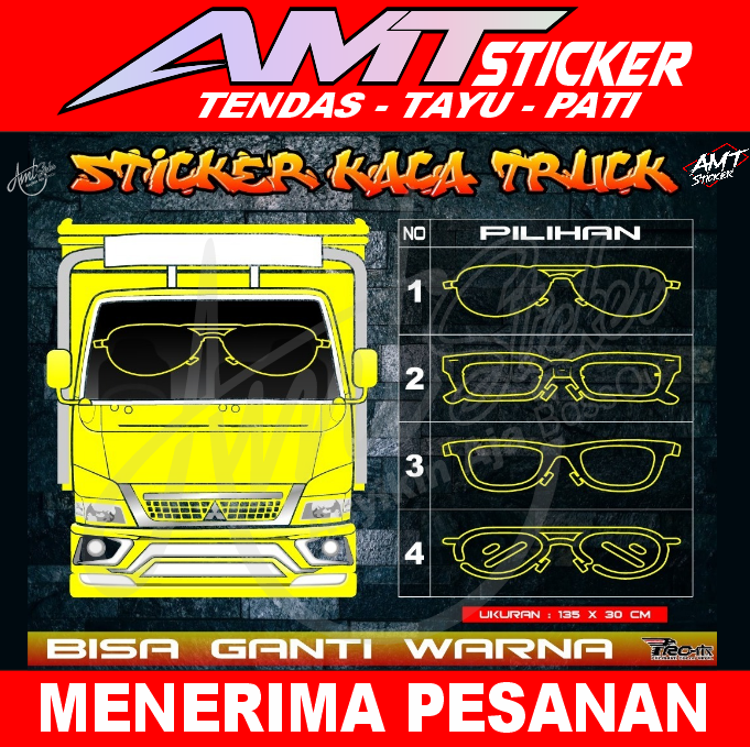 Stiker Kaca Truk Sticker Kacamata Bisa Custom Warna Lazada Indonesia