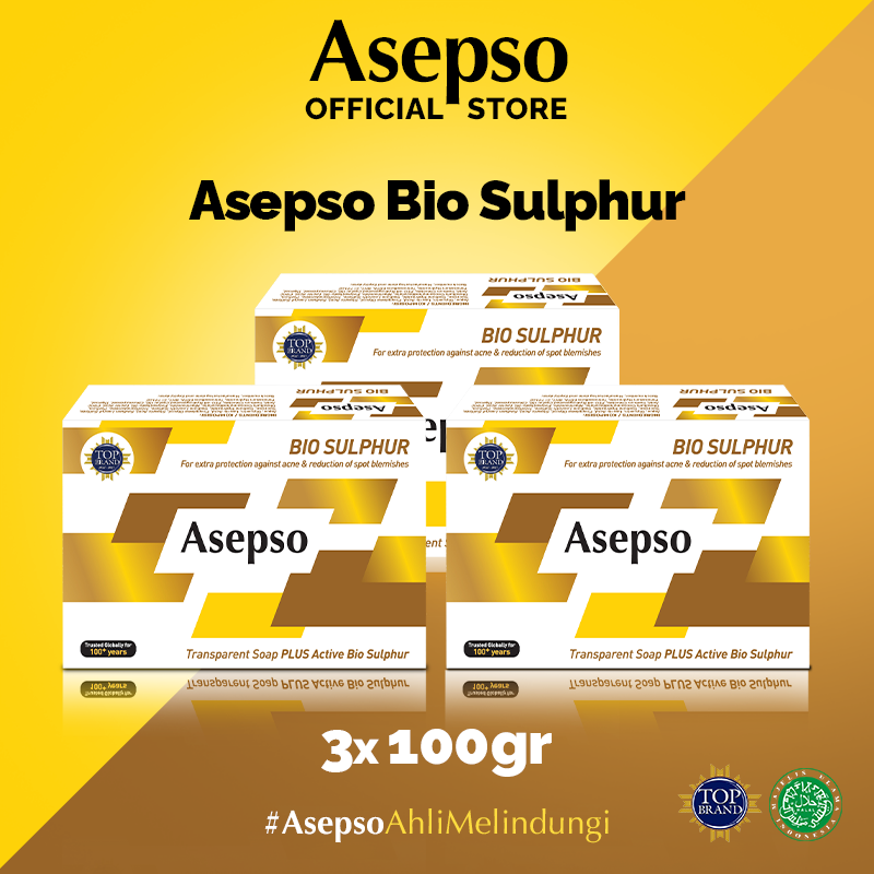 ASEPSO BUNDLING 3 PCS Sabun Batang Soap Bio Sulphur 100gr Lazada