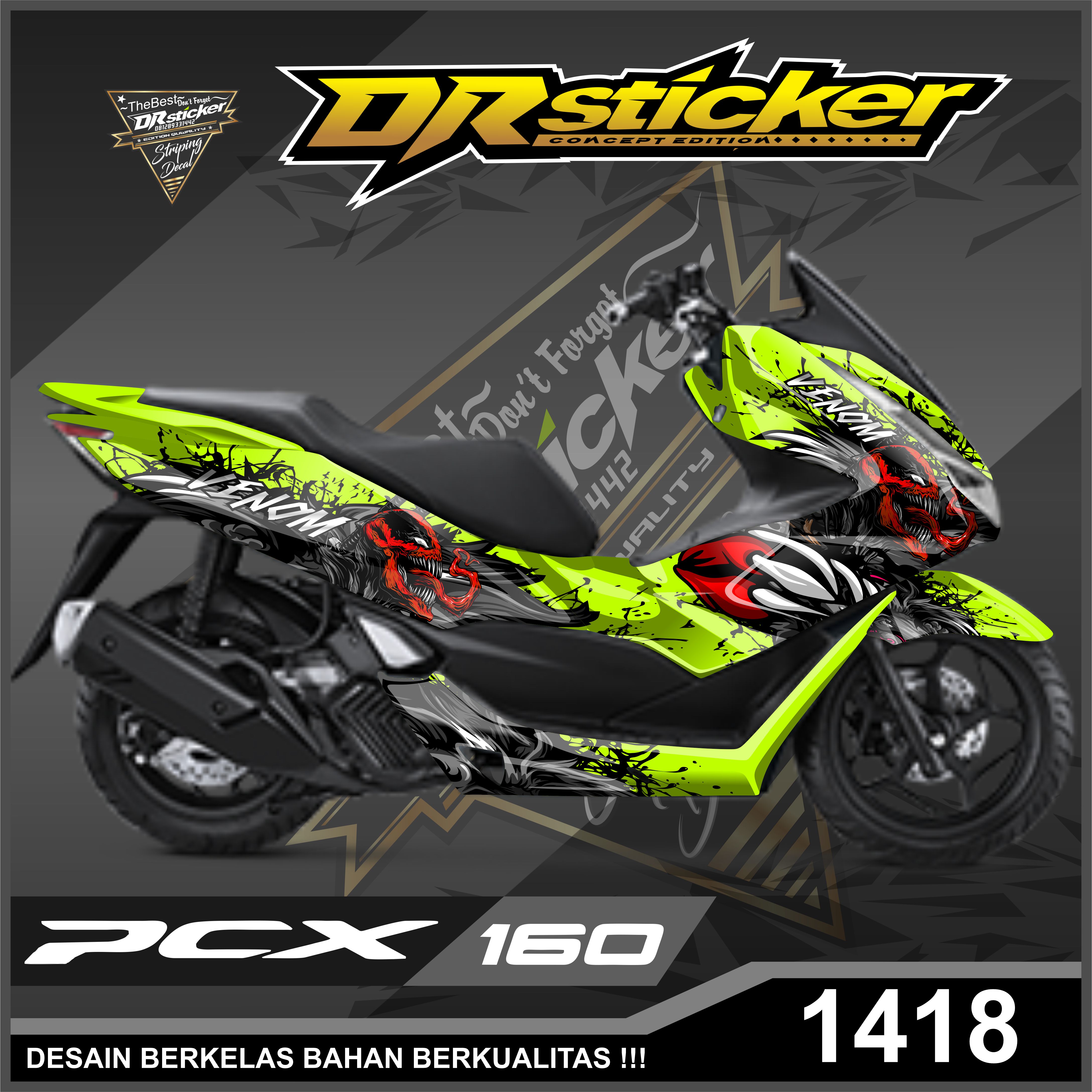 Dekal Sticker PCX 160 Full Body Sticker Decal Custom PCX Desain Venom