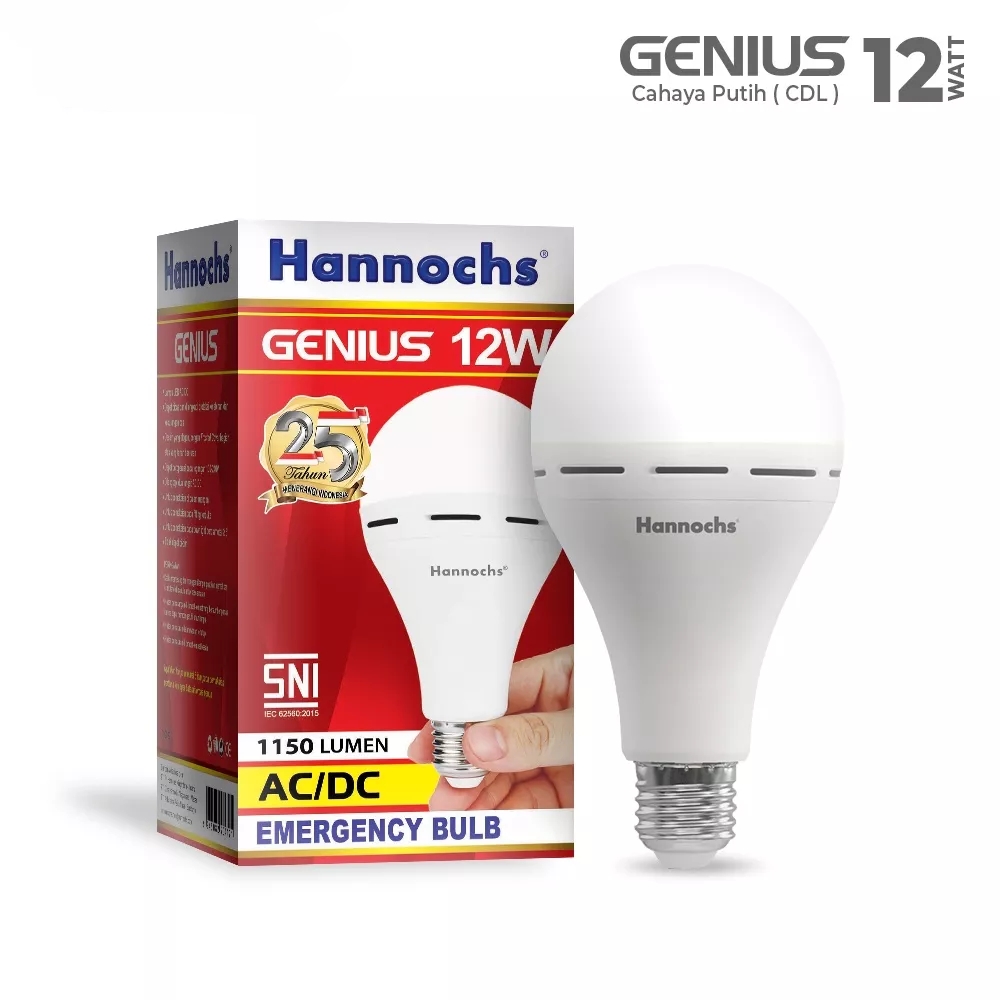 Hannochs Genius Lampu Emergency Led Ac Dc Cahaya Putih Lazada Indonesia