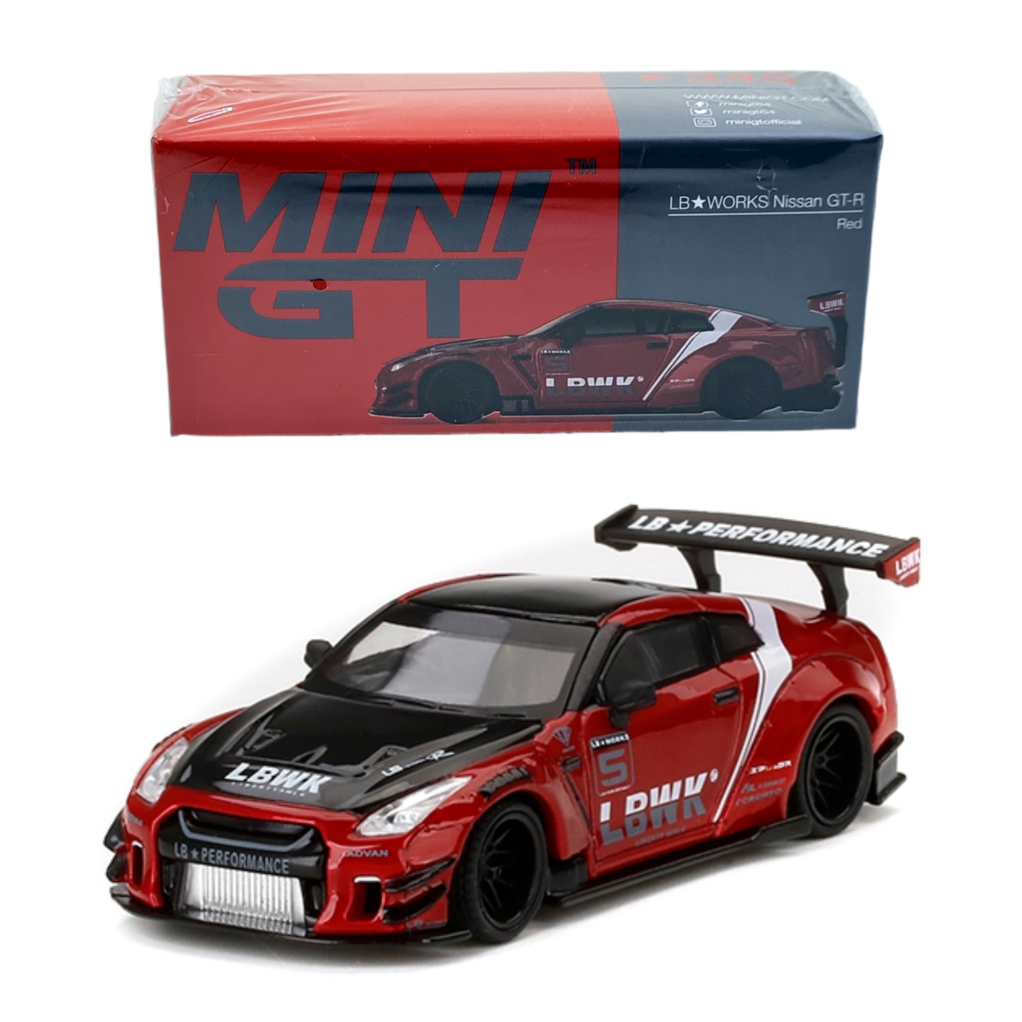 Mini Gt Lb Works Nissan Gt R R Type Rear Wing Ver Red Mgt