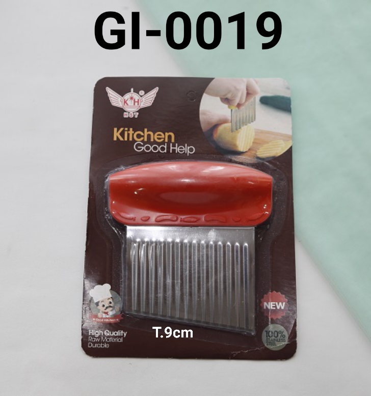 GI 0019 Pisau Pemotong Kentang Wortel Acar Gelombang Gerigi Chitato