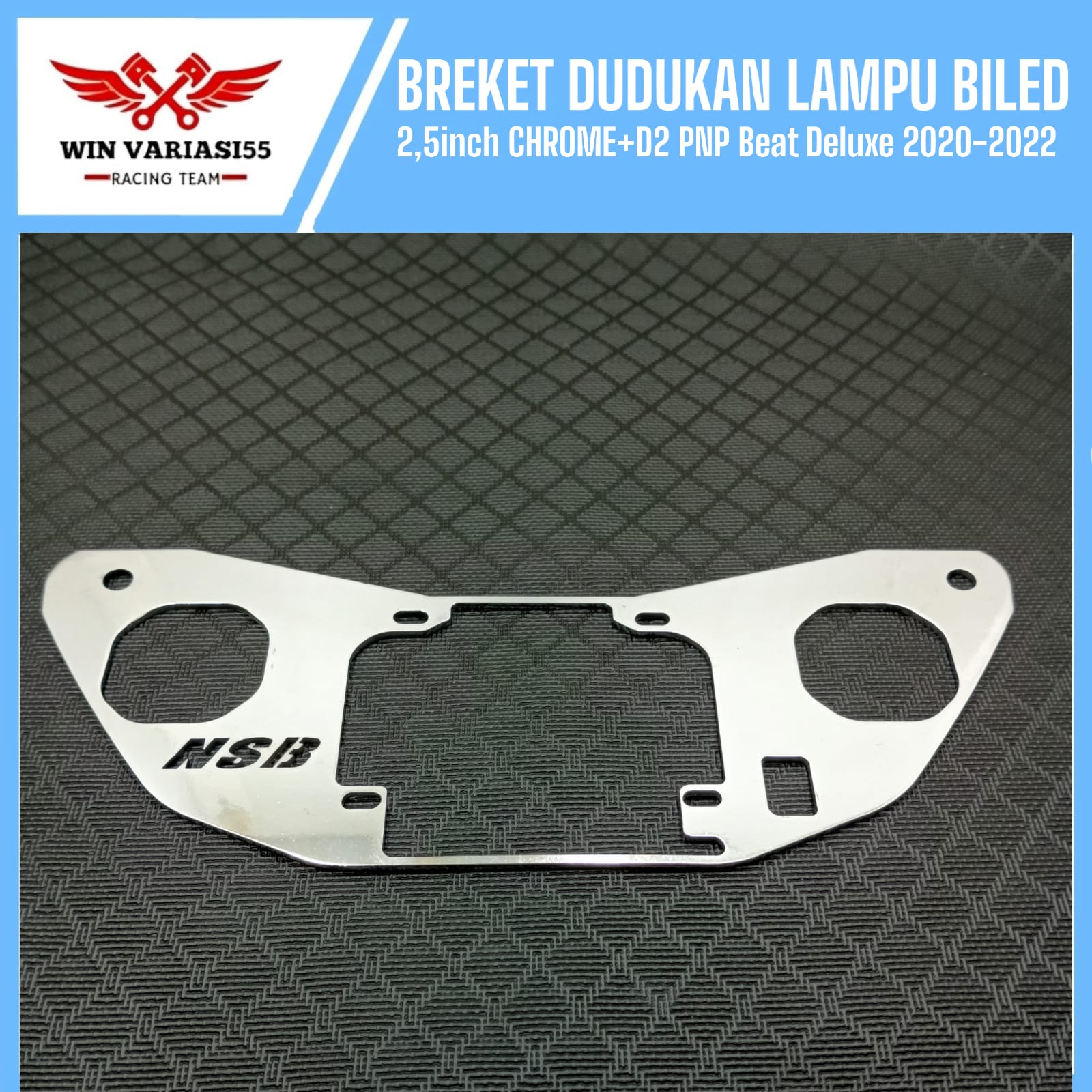 Breket Biled Lampu Projie Biled Inch Chrome Pnp Beat Deluxe