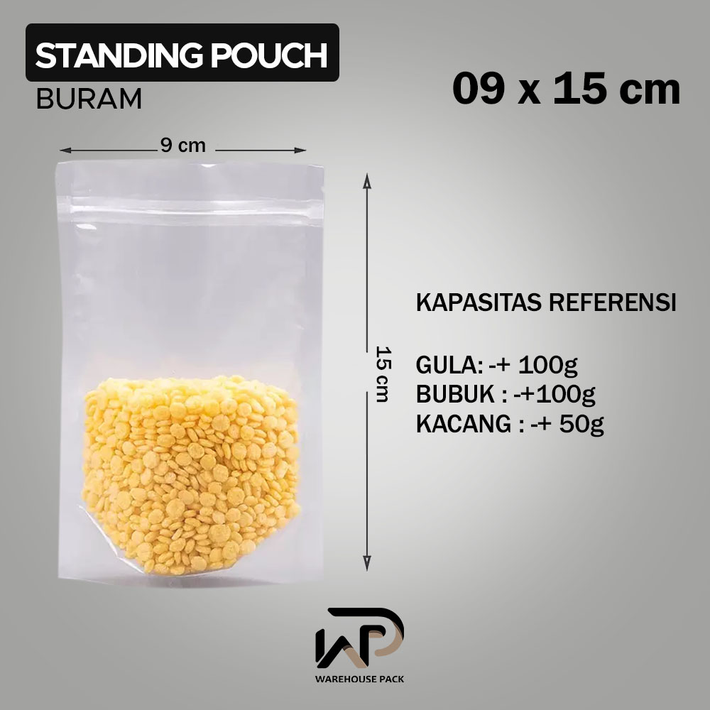 Pcs Standing Pouch Buram Matte Ziplock Frosted Standing