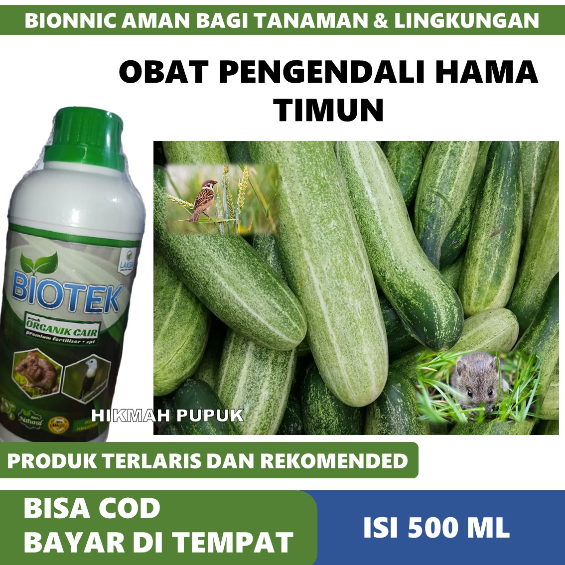 Biotek Isi Ml Mengusir Hama Tikus Pada Timun Pupuk Anti Hama Burung