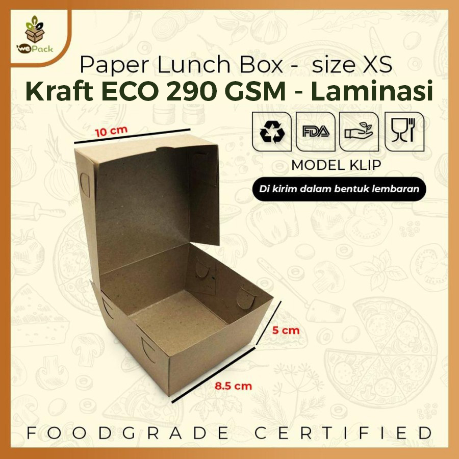 Paper Lunch Box XS Food Grade Eco Paper Brown Craft Samson Waterproof