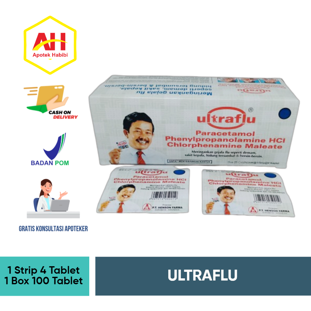 Ultraflu Pe Strip Isi Tablet Obat Ultraflu Obat Flu Pilek Ultraplu