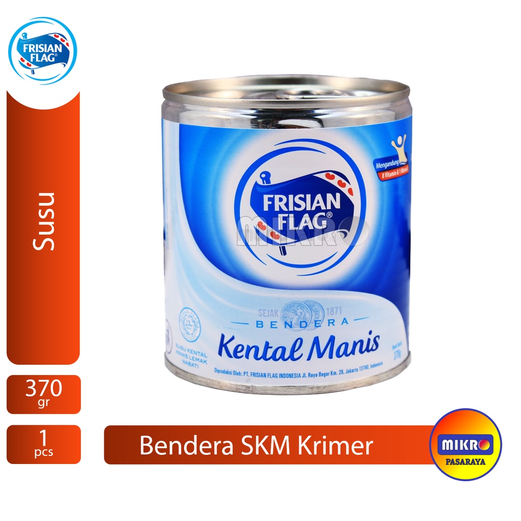 Frisian Flag Full Cream Bendera Susu Kental Manis Kaleng Putih