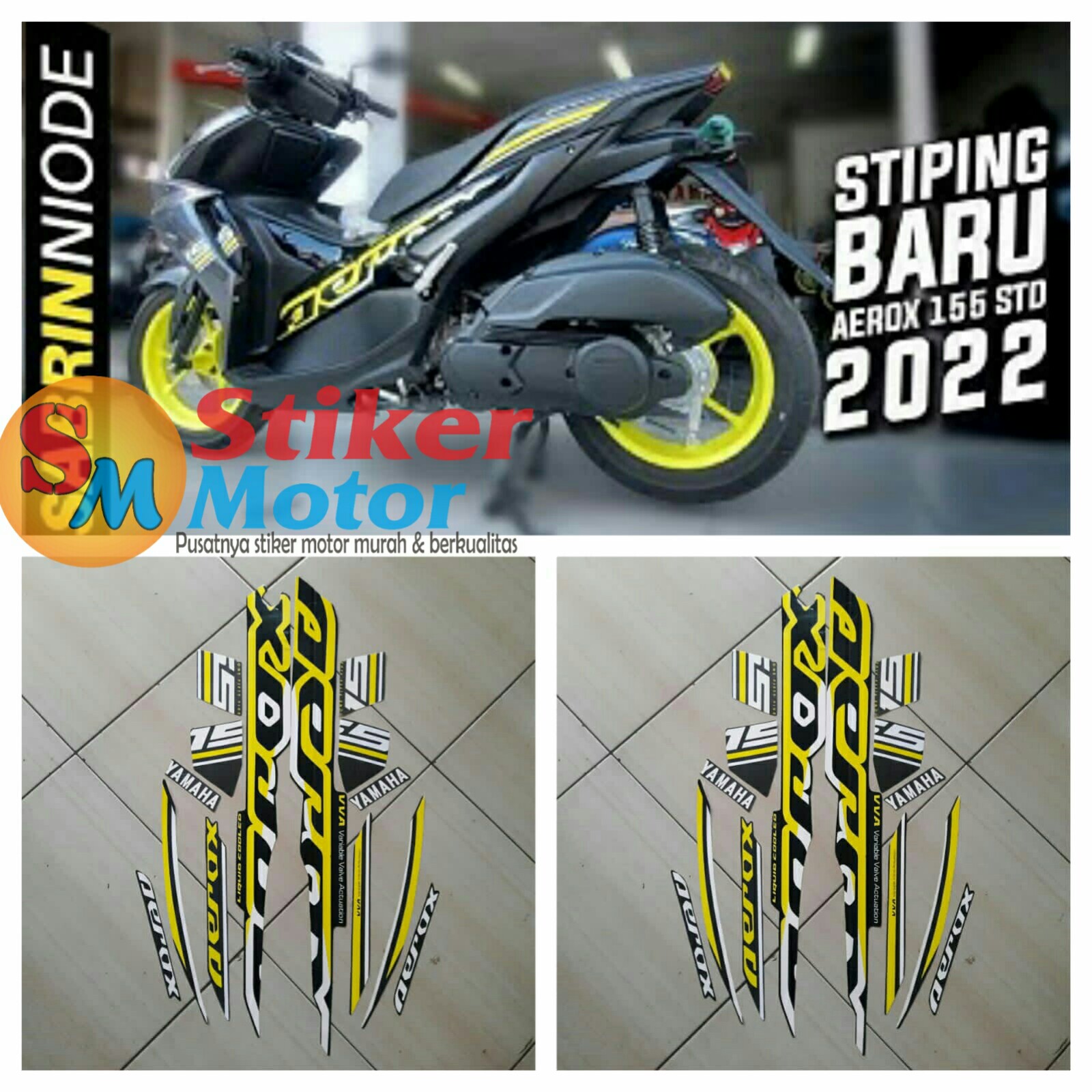 Sticker Striping Motor Aerox Vva Sticker Lish Bodi Aerox