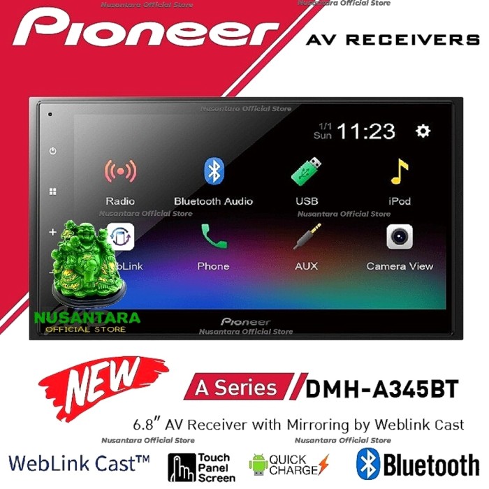 Pioneer Dmh A Bt Head Unit Double Din Usb Dmh A Bt Lazada Indonesia