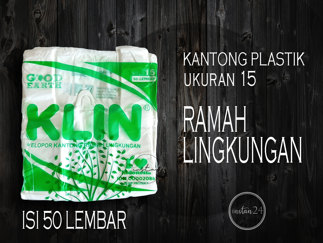 Kantong Plastik Kresek Klin Go Green Motif Uk Ramah Lingkungan Isi