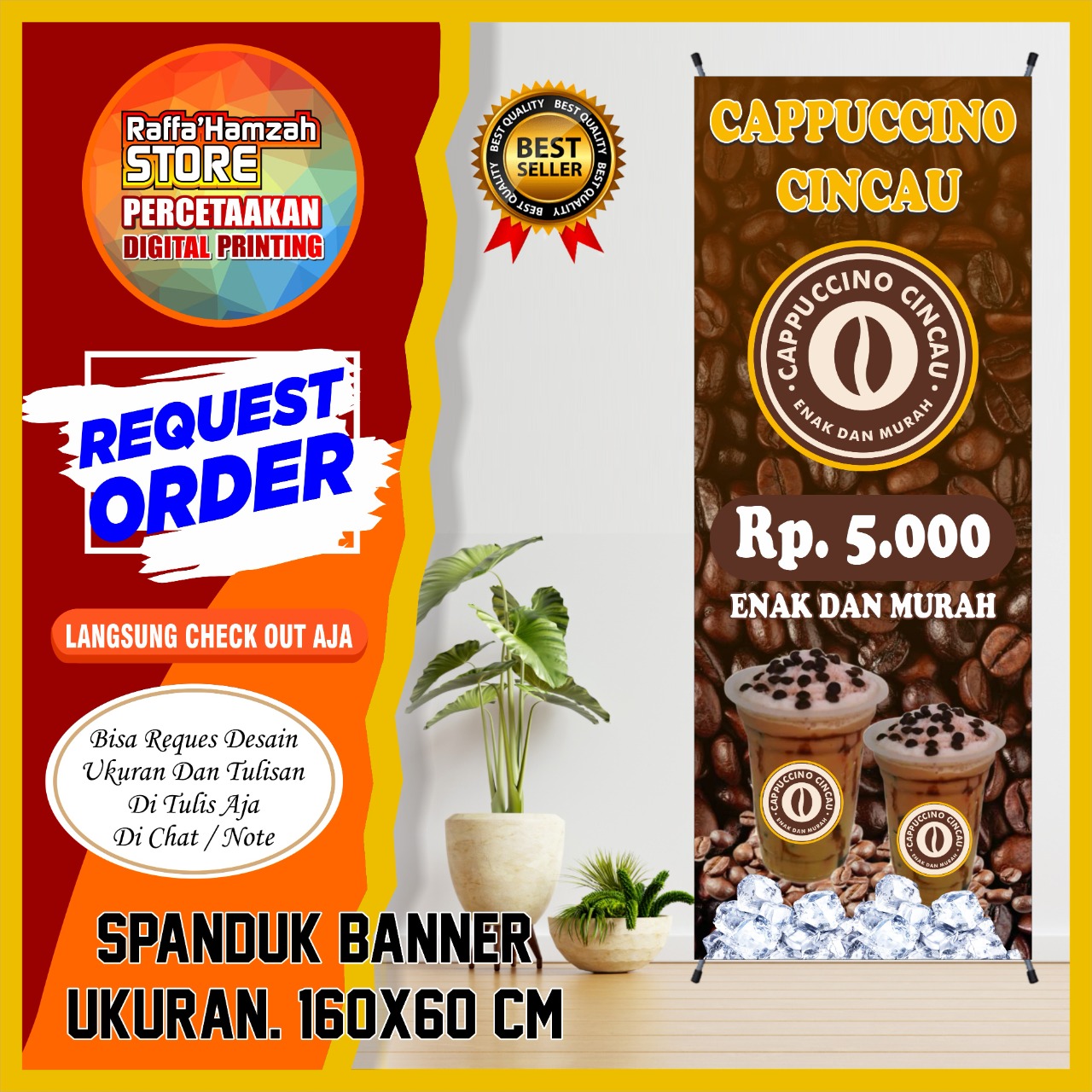 Spanduk Banner Cappuccino Cincau Spanduk Minuman Cappuccino Cincau