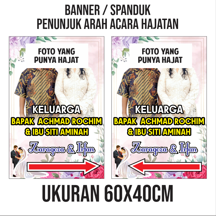 Cetak Banner Spanduk Penunjuk Arah Acara Hajatan Pernikahan Khitan