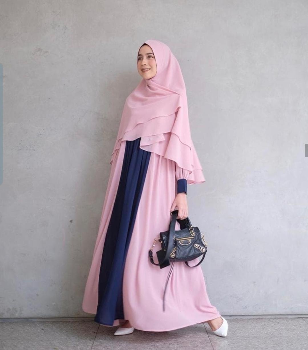 BAJU GAMIS ARUNA SYARI SET / Baju Dress Harga Terjangkau / kualitas ok / Dengan Hijab / Bayar ditempat cod