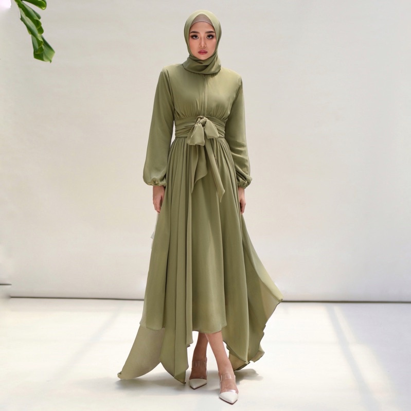 Baju Gaun Wanita Elena Maxi Dress Gamis Modern Gaun Cantik Korea Style