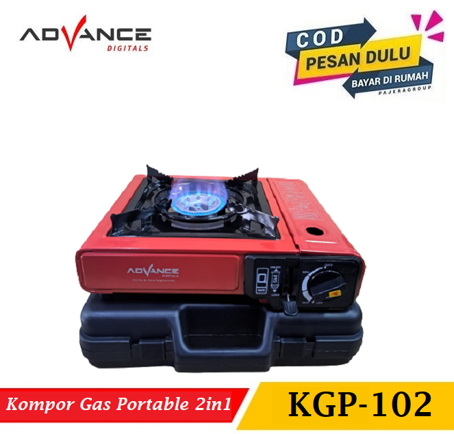 Kompor Gas Portable Advance KGP 102 2in1 Bisa Gas Kaleng LPG Original