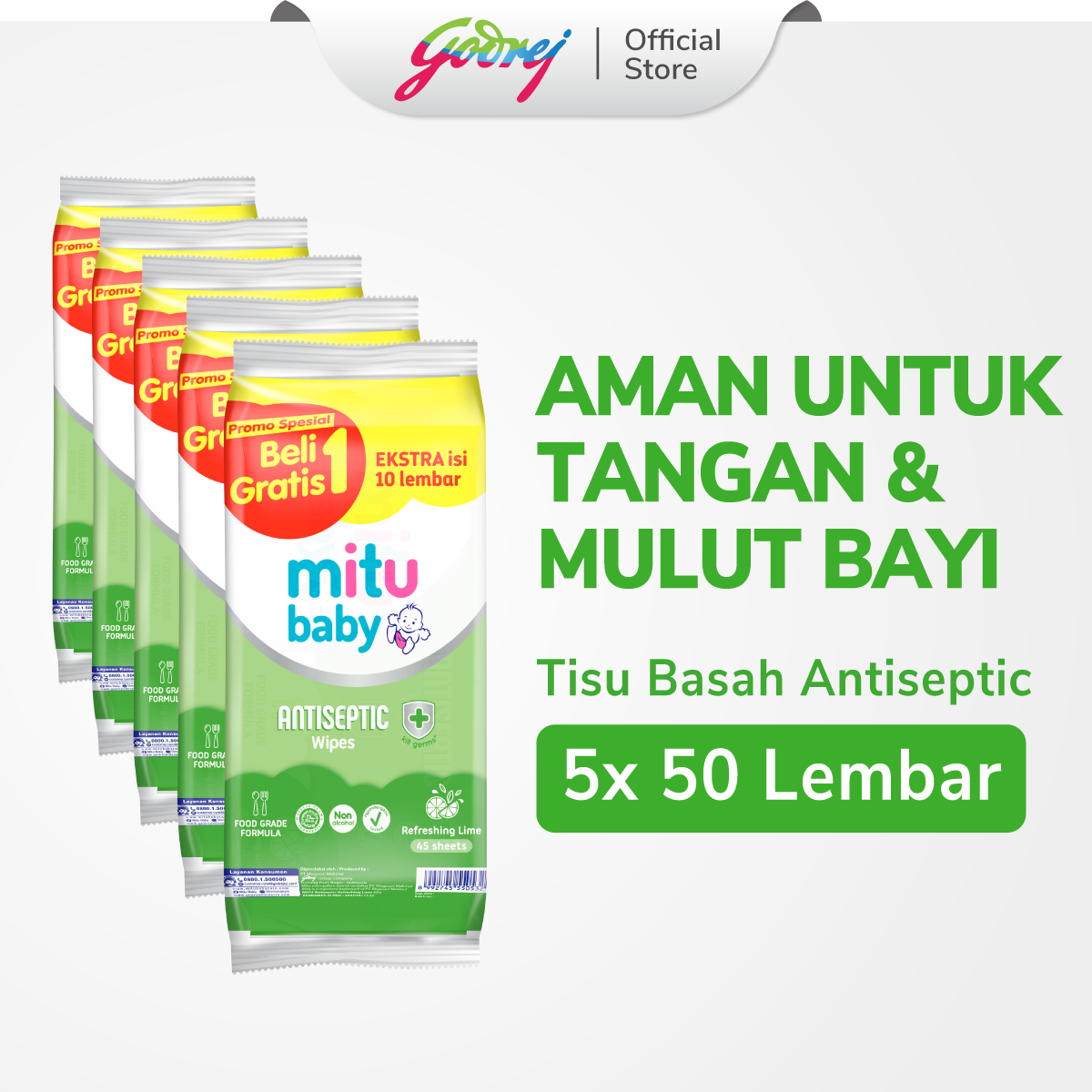 Paket Isi Mitu B G Wet Wipes Antiseptic S Tissue Basah Tisu