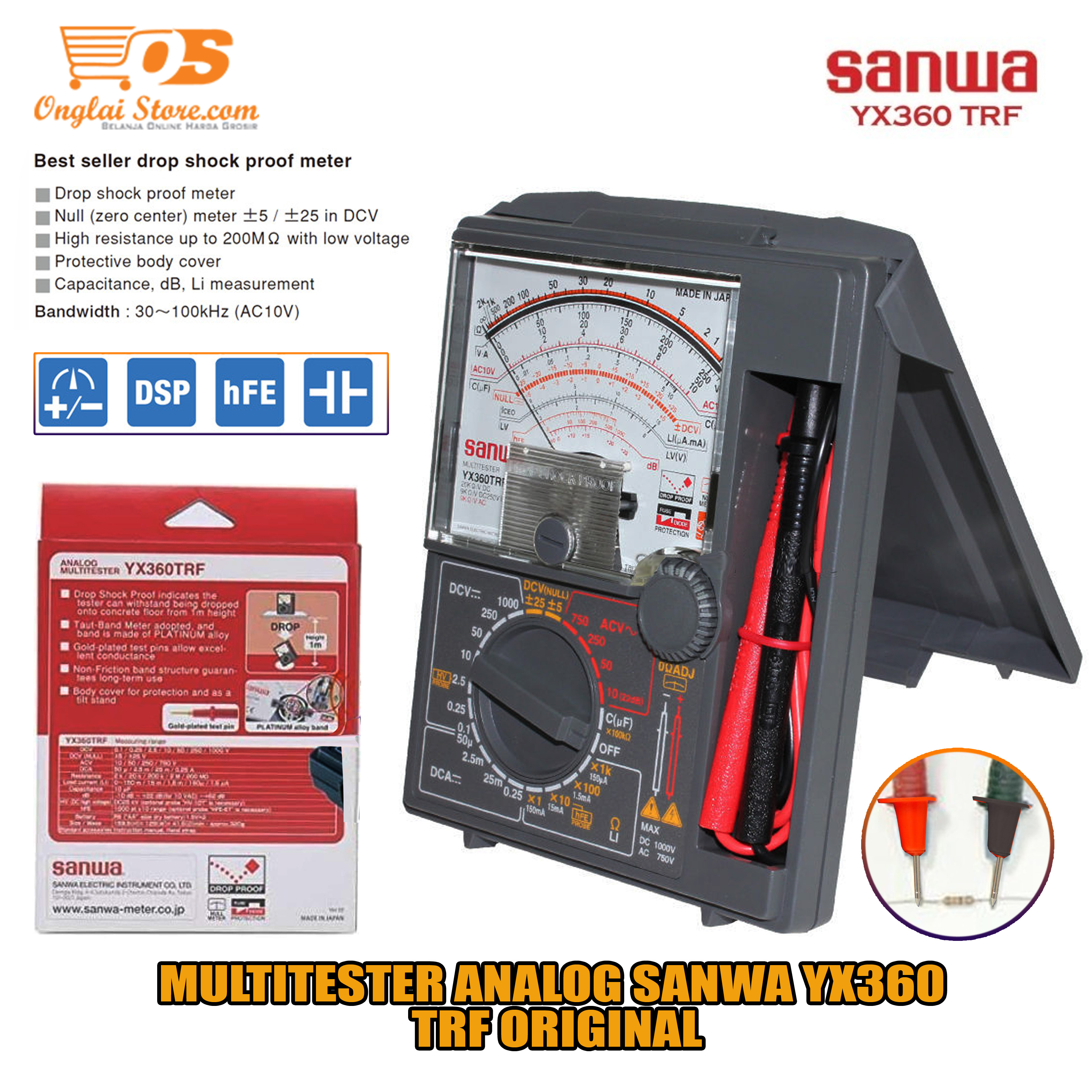 Multitester Multimeter Analog SANWA YX360 TRF Avometer Original