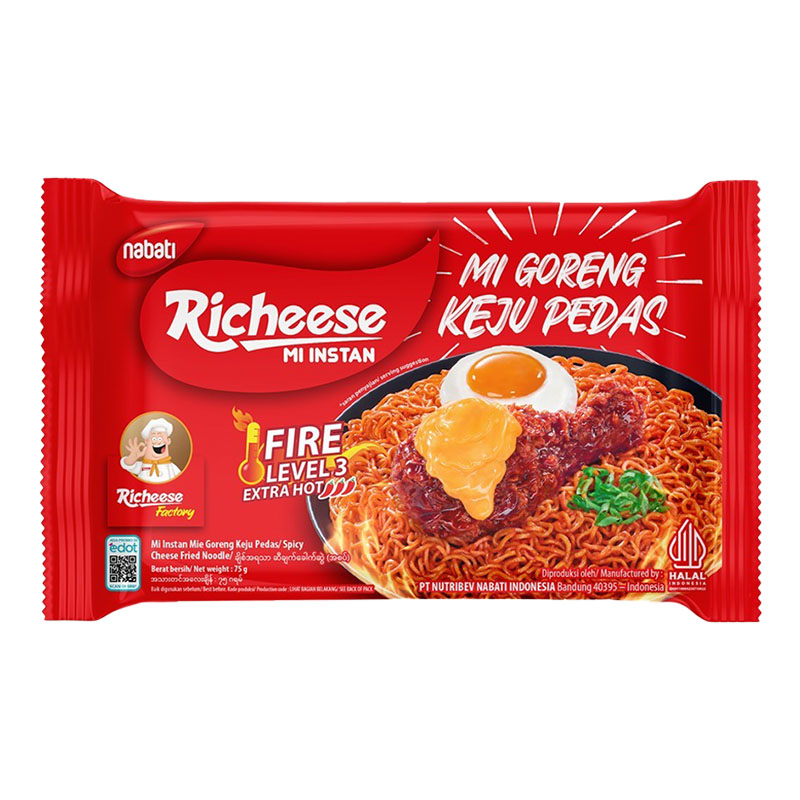 Nabati Richeese Mi Goreng Keju Fire Level Extra Hot G Lazada