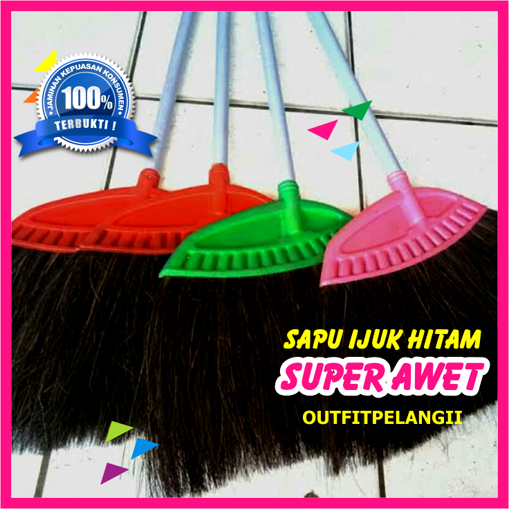 Sapu Lantai Ijuk Hitam Kualitas Super Dijamin Tebal Dan Awet Sapu