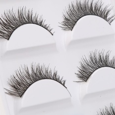 5 Pairs Thick Long Cross Party False Eyelashes Black Band Fake Eye Lashes