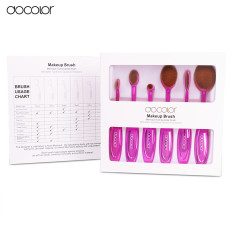 6 Pcs Sikat Gigi Bentuk Oval Set Kuas Serbaguna Profesional Foundation Kit Kuas Bibir (Rose)-Intl