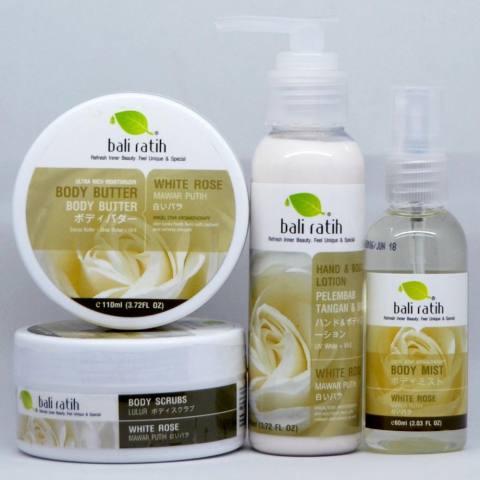 Bali Ratih - Paket Perawatan Tubuh Lengkap + FREE Gift Box Ungu - White Rose