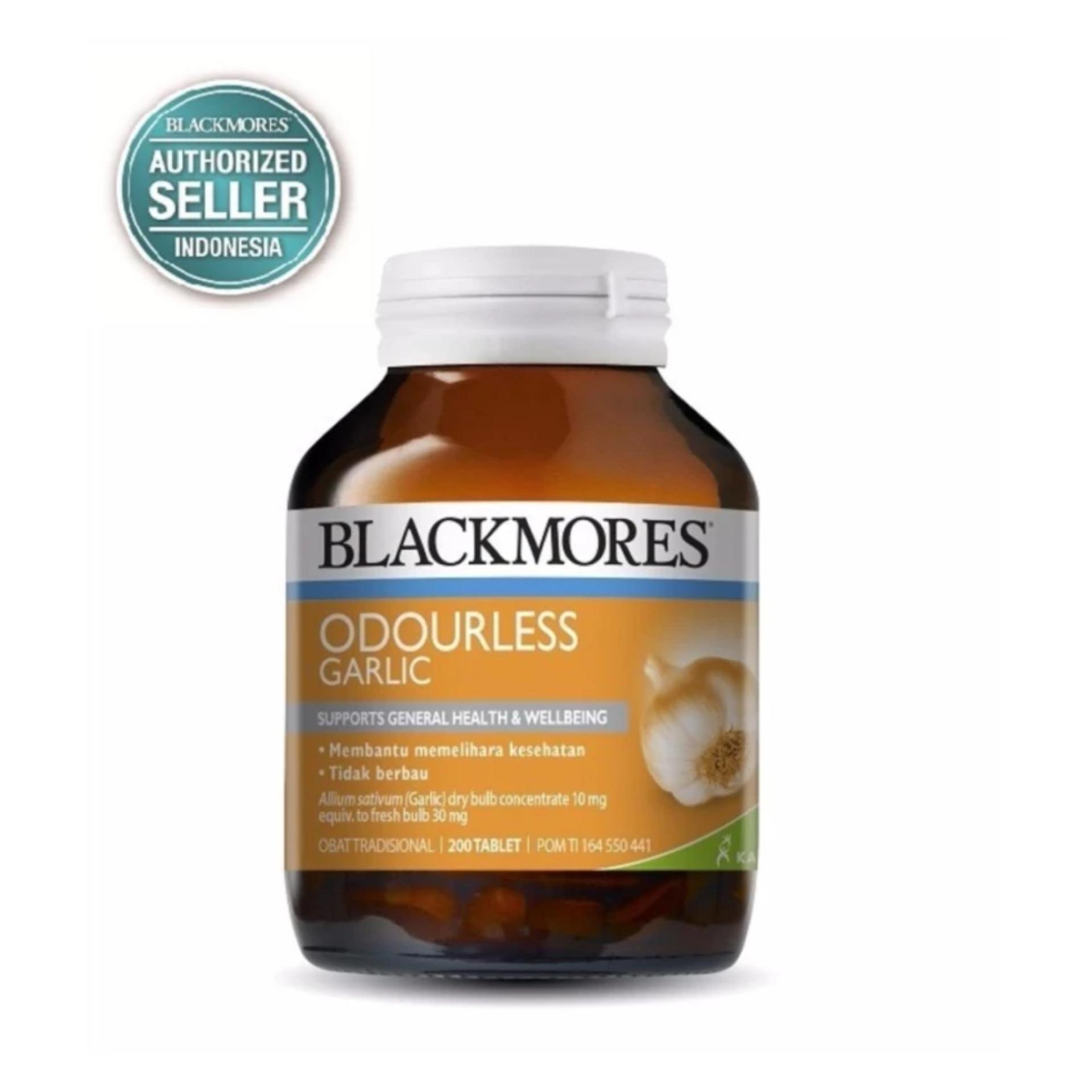 Blackmores Odourless Garlic BPOM Kalbe 200's - Ekstrak Bawang Putih, Suplemen Jantung, Mencegah Kolesterol, Hipertensi, Obat Kolestrol