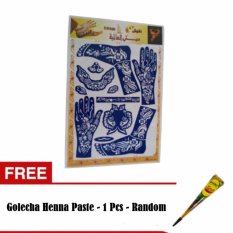 Cetakan Henna Tangan Kaki - Biru + Gratis Golecha Heena Paste - 1 Pcs