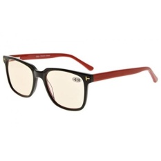 Eyekepper Amber Tinted Lens Berkualitas Optik Komputer Kacamata dengan Rx-mampu Bingkai Asetat untuk Pria UV & Biru Perlindungan Cahaya Hitam/Merah + 0.0-Internasional