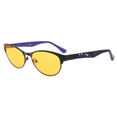 Eyekepper Komputer Gaming Kacamata Baca dengan Kualitas Optik Bingkai Anti Blue Light Radiasi Anti Glare UV400 Mengurangi Kelelahan Mata- 96.9% Blue Light Blocking Orange Tinted Lens (Hitam/Ungu, + 1.75)-Intl