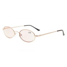 Eyekepper Komputer Pembaca Titanium Jembatan Memori Spring Engsel Oval Membaca Komputer Kacamata Emas (Amber Lensa Berwarna, + 2.50)-Intl