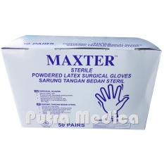Maxter Sterile Powdered Latex Surgical Gloves Size 7 - 1box