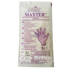 Maxter Sterile Powdered Latex Surgical Gloves Size 7,5