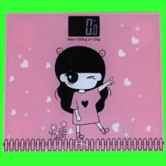 MJG / Elektronic Digital Scale Terbaru / Timbangan Badan Mini Digital Desain Kartun 180Kg - White/Pink