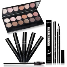 NICEFACE Professional Eye Makeup Beauty Combination Tool Selling 12 Color Eyeshadow + Mascara + Eyeliner + Mascara Brush Q301 - intl