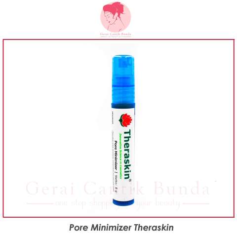 Paket perawatan kulit berjerawat dan pori-pori besar Theraskin (facial wash acne, cleansing solution, suncare oily, serum pore minimizer, krim malam acne white)- gerai cantik bunda 3