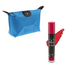 Pixy Lip Cream 02 Party Red Free Alisha Tas Kosmetik Mini Biru Muda RSC