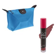 Pixy Lip Cream 06 Bold Maroon Free Alisha Tas Kosmetik Mini Biru Muda