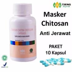 Tiens Chitosan Masker Anti Jerawat - Paket Promo Banting Harga 10 Kapsul + GRATIS Kuas