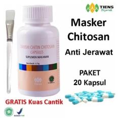 Tiens Chitosan Masker Anti Jerawat - Paket Promo Banting Harga 20 Kapsul + GRATIS Kuas