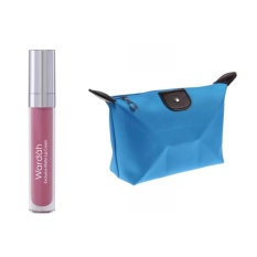 Wardah Exclusive Matte Lip Cream 04 Pink Me Free Alisha Tas Kosmetik Mini - Biru Muda RSC