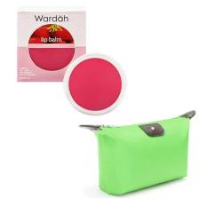 Wardah Lip Balm Strawberry Free Alisha Tas Kosmetik Mini Hijau Tosca