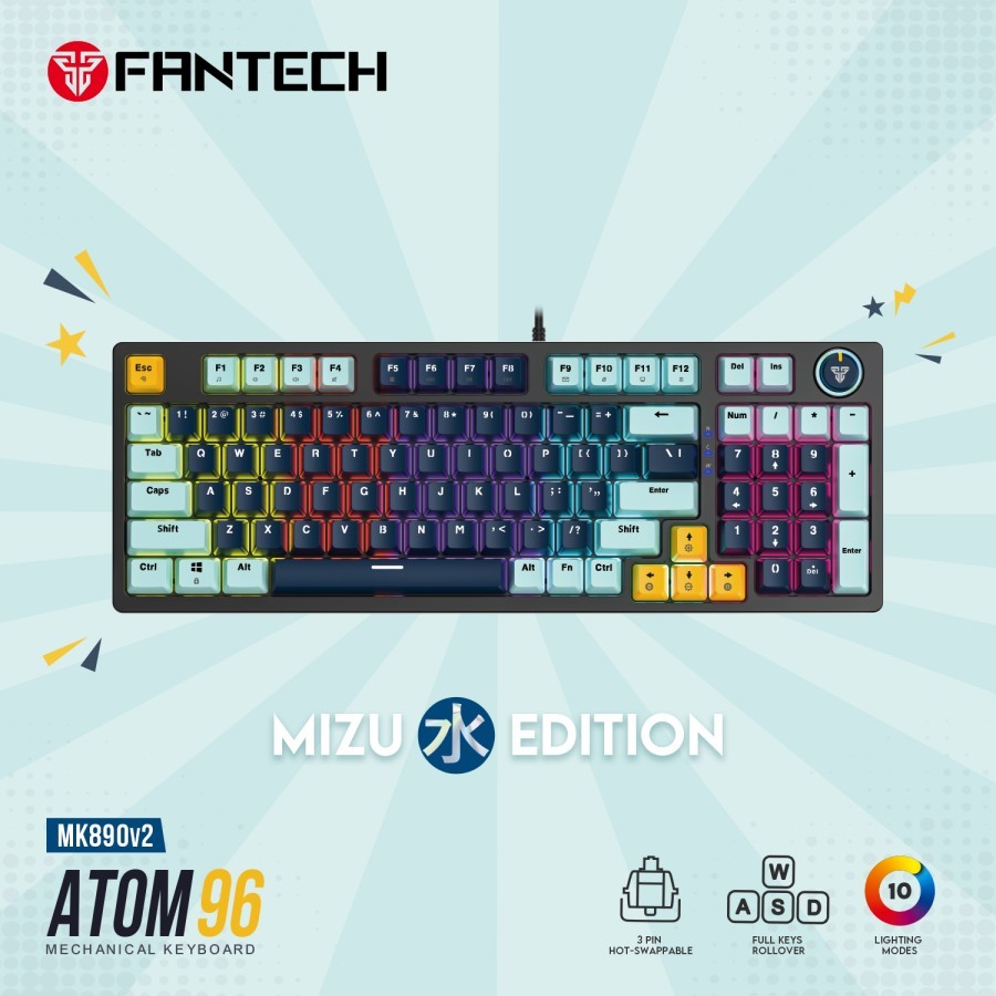 Fantech Atom Mk V Wired Mechanical Gaming Keyboard Mizu Edition