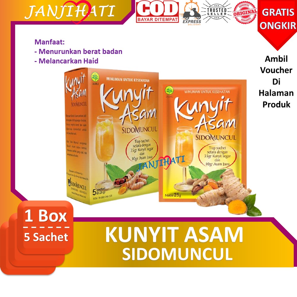 Cod Kunyit Asam Sidomuncul Sachet Minuman Jamu Kesehatan Pelancar