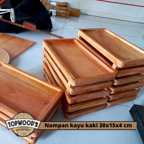 Topwood Nampan Kayu Kaki X X Wooden Tray With Legs Kotak Alas Wadah